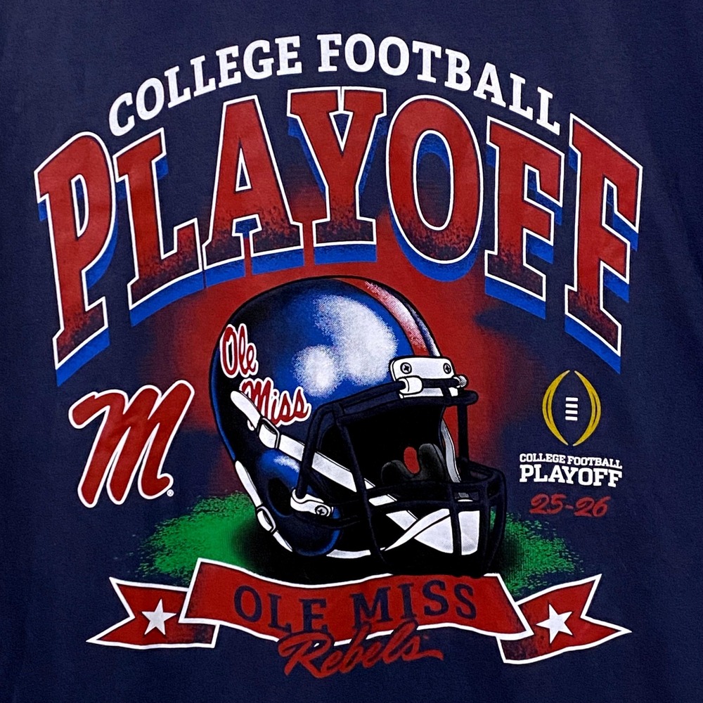 Ole Miss Rebels College Football Playoff T-Shirt 2025 - 2026 XL Navy Blue Sports